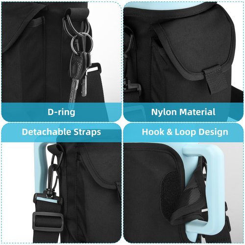 Xxerciz Water Bottle Carrier Bag for Simple Modern 50 oz Mug Tumbler with Handle, Nylon Bottle Pouch with Phone Pocket, Adjustable Shoulder Strap Water Bottle Holder for Simple Modern Cup Accessories