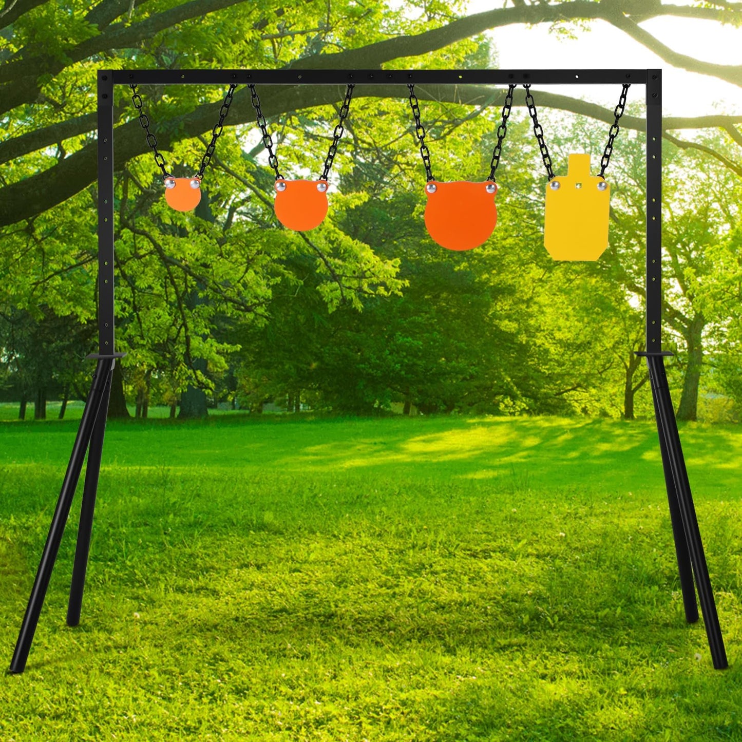 GADFISH Steel Target Stand, AR500 Shooting Target System, 63 Inch Adjustable Height, 3/8 Inch Steel Targets Stand Shooting Range, Heavy-Duty AR500 Metal Targets Complete Kit Combination