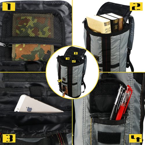Miramrax Tactical Military Backpack Parachute Bag Flight Backpacks Day Pack Nylon Rucksacks for Men and Women for Travel Outdoor Hiking Camping Trekking Climbing College Grey