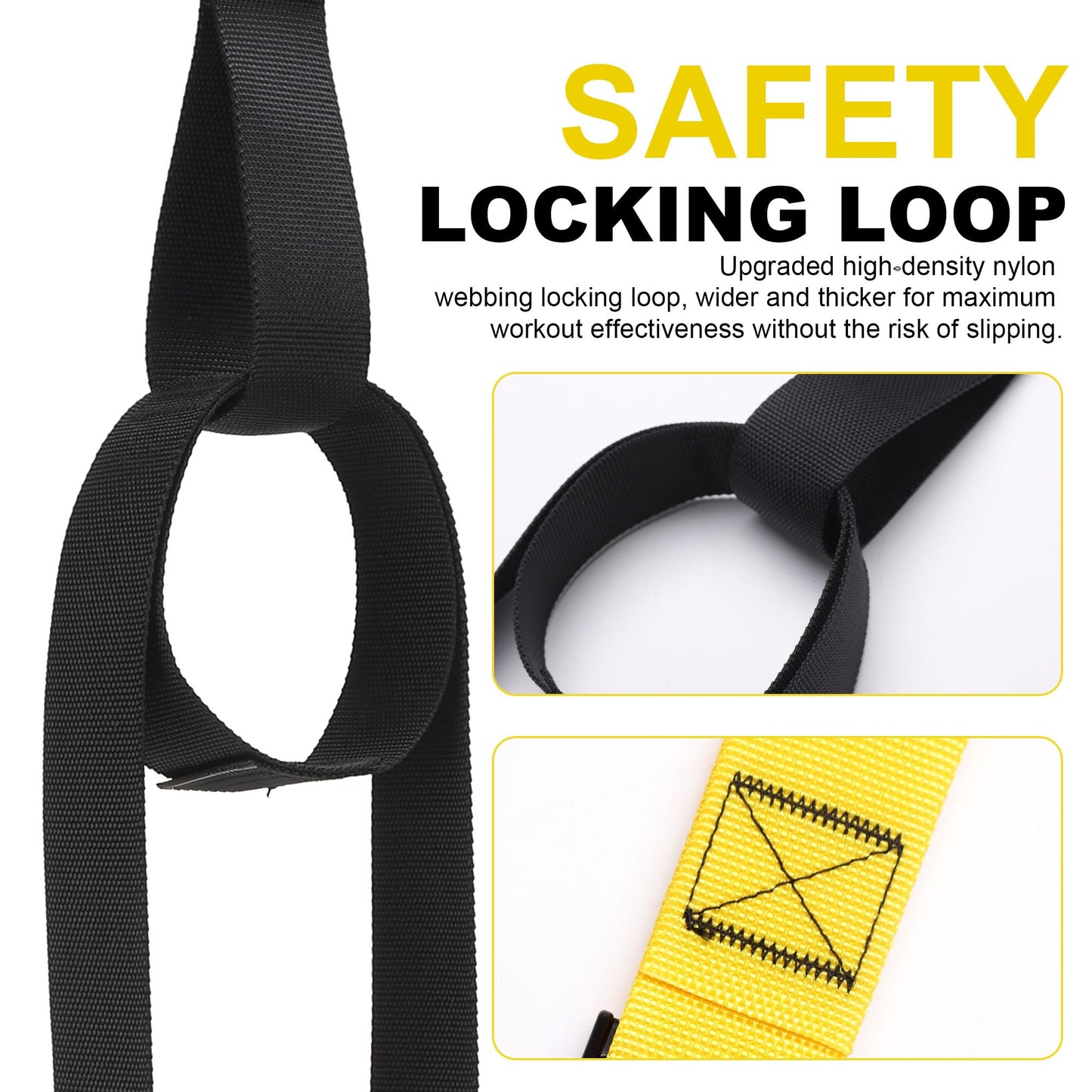 Home Resistance Training Kit | Full-Body Workout with Suspension Trainer Straps, Door Anchor, Handles, and Carrying Bag | Complete Home Gym Equipment (Yellow)