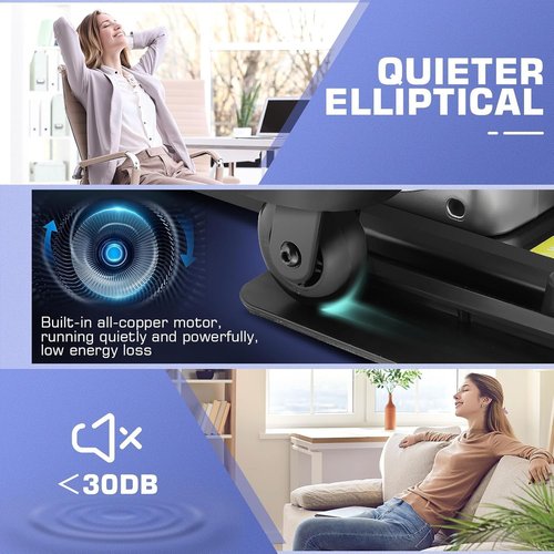 Under Desk Elliptical Portable and Quiet Leg Exerciser While Sitting for Seniors with Remote and App Control, LCD Display, Electric Seated Pedal Ellipse Machine for Home (Black)