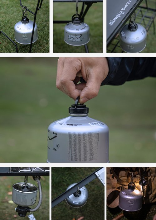 CAMPINGMOON Cap Lid for Camping Gas Fuel Standard Canister with EN417 Lindal Valve Cassette Gas Can Black BKM-107