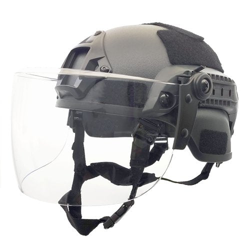Tactical ACH Airsoft Helmet with Full Face Clear Visor Protective Guard MICH 2000 Mode for Paintball Outdoor CS Wargame (Black)