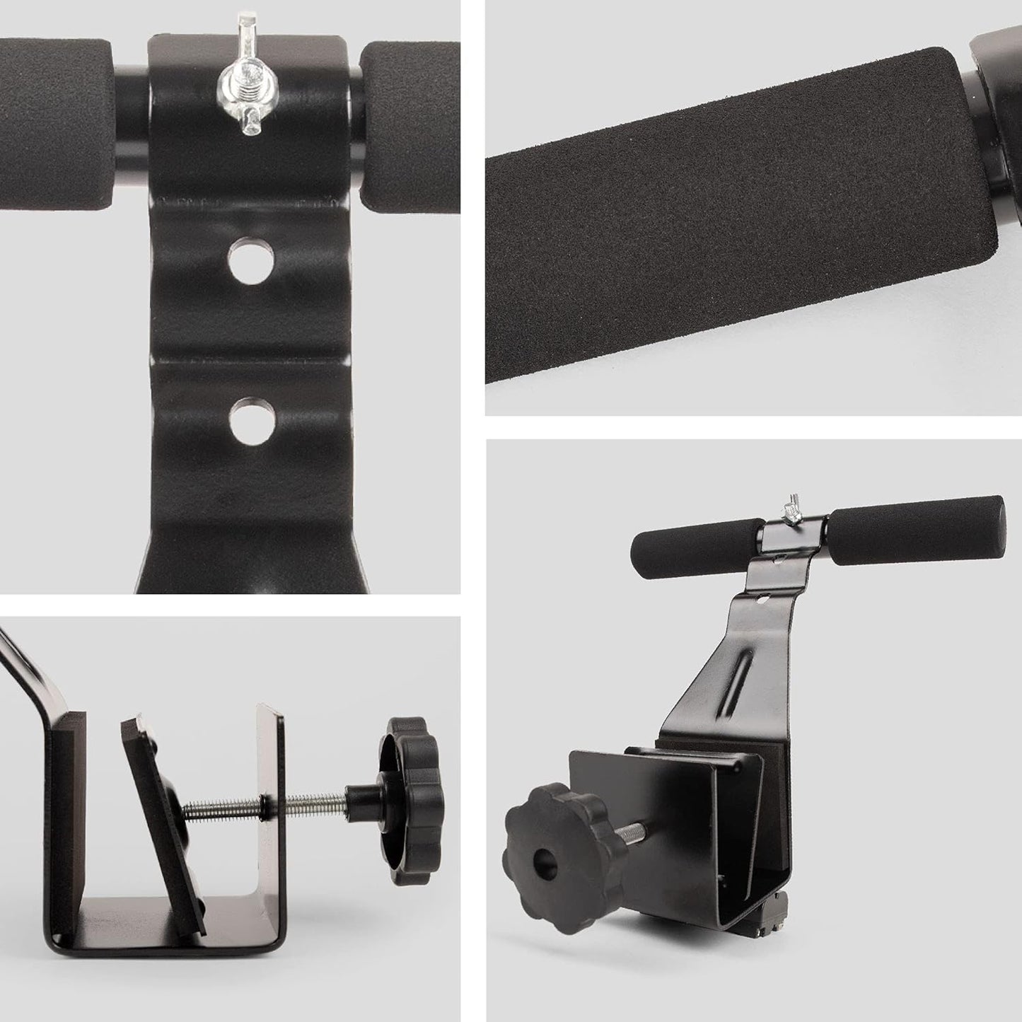 Adjustable Sit-Up Bar for Doorway - Phoenix Fitness RY848 Unisex Crunch Bar with Padded Ankle Support for Abdominal Workouts, Black