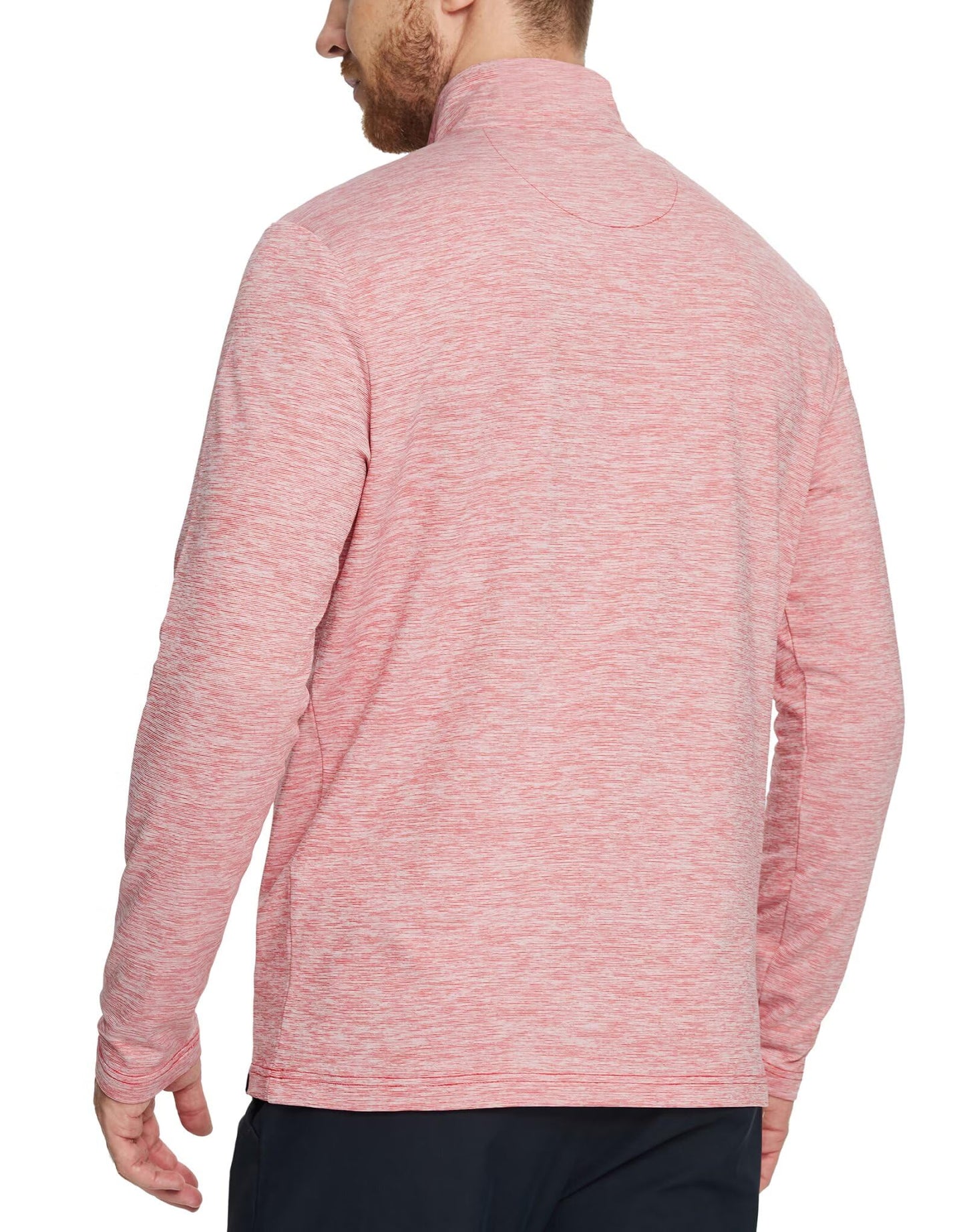 M MAELREG Sweatshirts for Men Pullover Performance Mock Neck Pin Stripe Heather Athletic Golf 1/4 Zip Pullover Mens