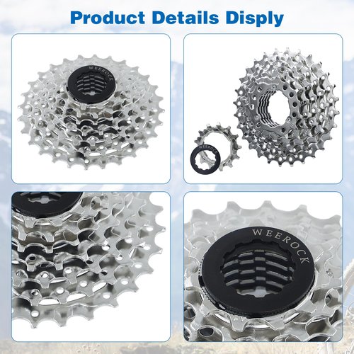 WEEROCK Bike Cassette Sprocket 7 Speeds 11-28T Bicycle Cassette for Mountain Bike MTB Cycling Replacement Part