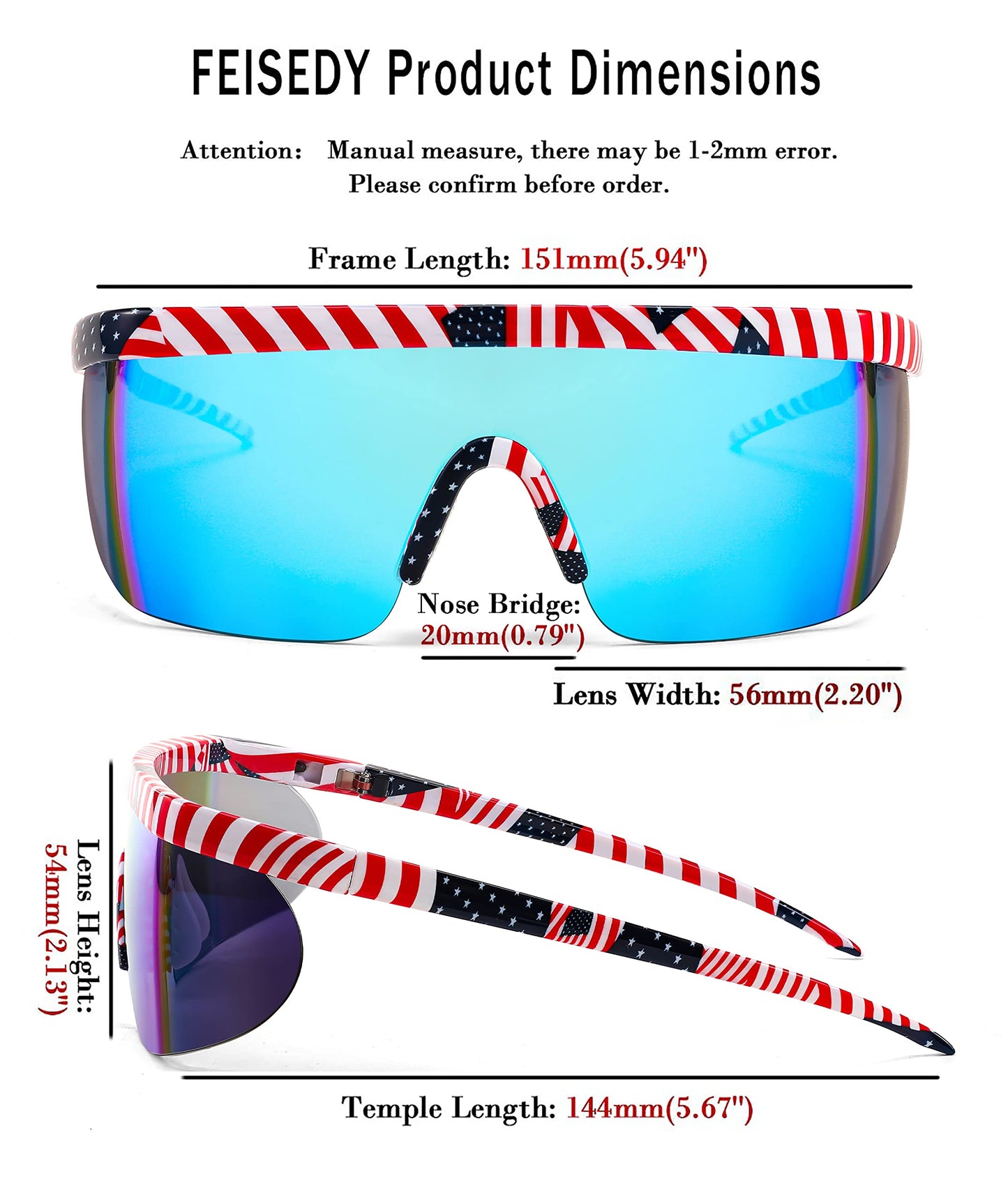 FEISEDY Oversized Mirror Shield Sport 80s Sunglasses Ski Goggles Flat Top One Piece Futuristic Visor Women Men B2522