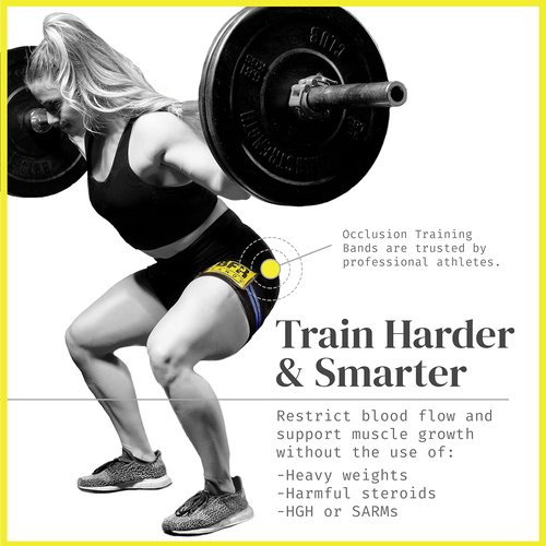 Blood Flow Restriction Bands - 2 Pack for Legs, Booty & Glutes, 3-Inch Wide Straps - DoubleWrap Occlusion Bands for Gym & Weight Lifting to Increase Muscle Mass in Women & Men