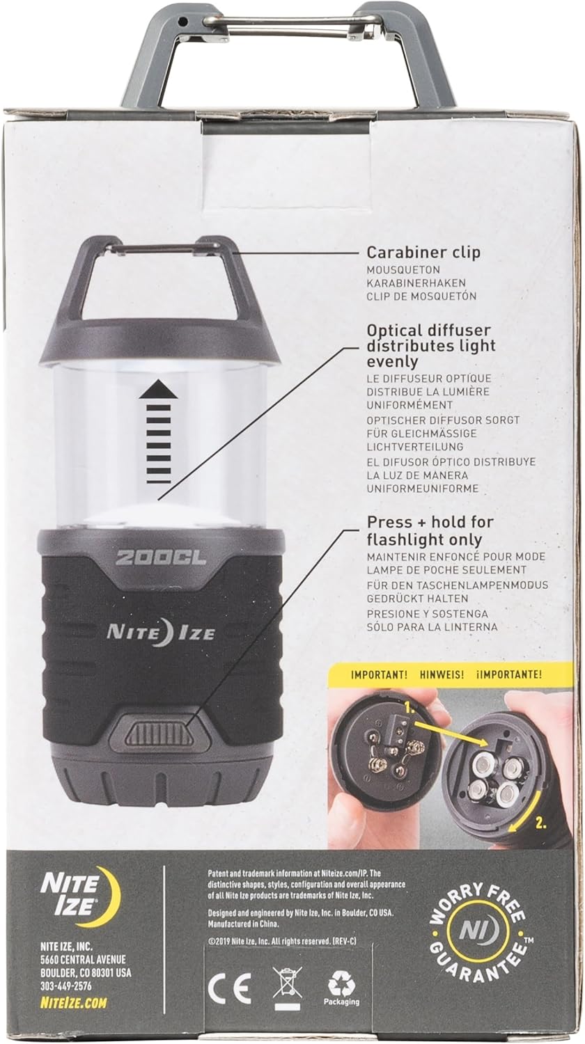 Nite Ize Radiant 400 Lantern, Radiant 400 Lumen Lantern for Camping Or Emergency Preparedness, Black