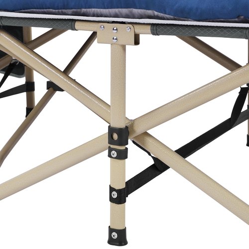 Yaheetech Folding Camping Cot Portable Outdoor Bed for Adults w/Mat & Storage Bag & Carry Bag, Heavy Duty Cots for Outdoor Travel & Office/Home Nap Gray Cot/Blue Pad
