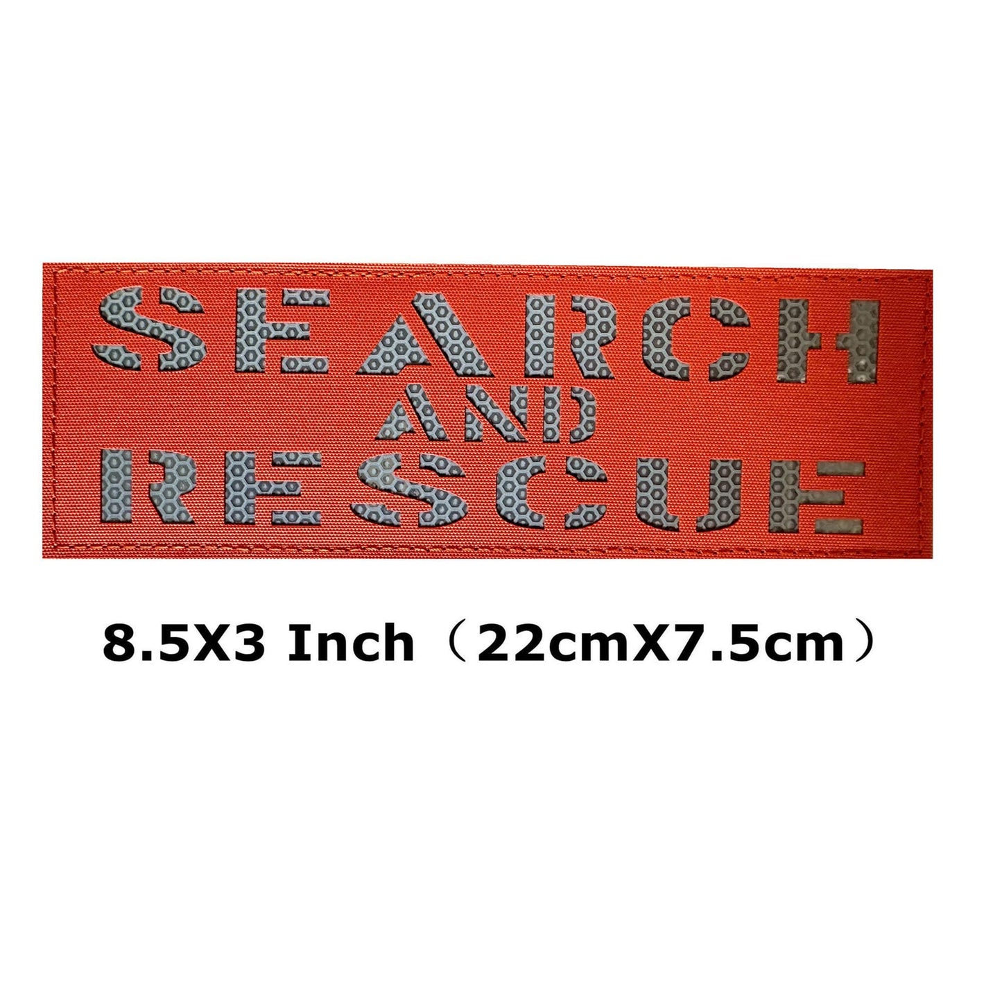 High Visibility Reflective 8.5x3 SAR Search and Rescue Blaze Orange Patch with Hook and Loop