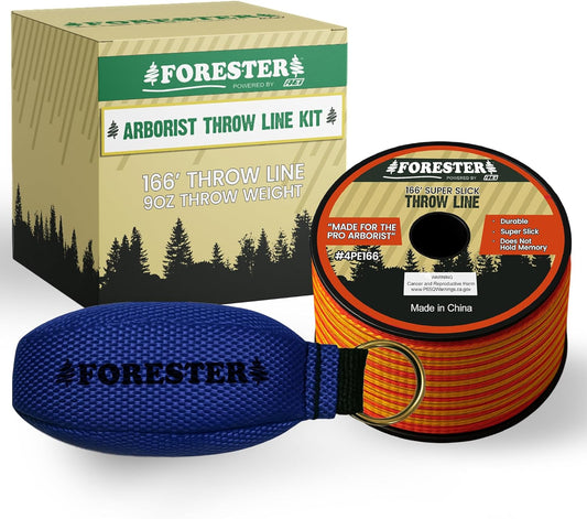 FORESTER Arborist Throw Line Kit | Throw Weight & 166ft Rope | Ultra Slick 100% Polyester Rope | Arborist Equipment for Tree Climbing