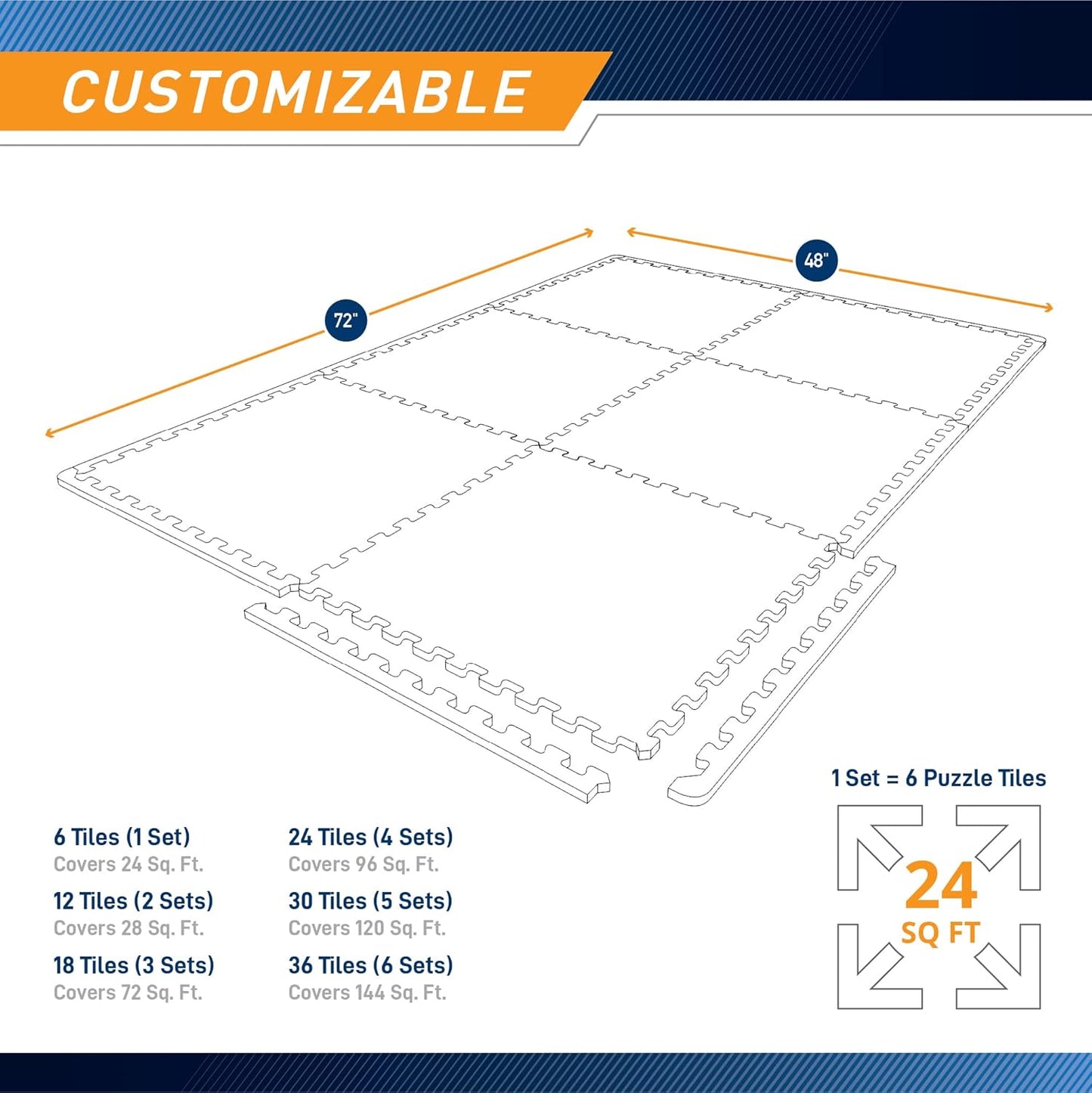 Marcy EVA Foam Interlocking Flooring Mat High Density Non-Slip Tiles for Fitness Equipment, Workout Cushion and Floor Protection
