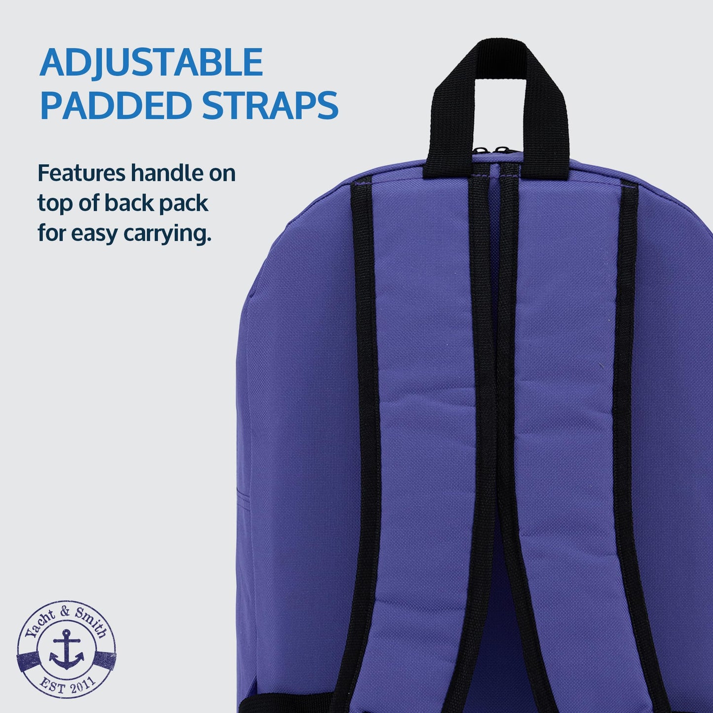 Yacht & Smith 48 Pack Backpack, Bulk 17 inch Lightweight Outdoor Travel Gym Corporate Events Bag