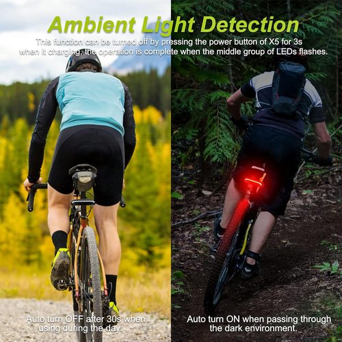 MEILAN X5 Smart Bike Tail Light with Turn Signals and Automatic Brake Light Wireless Remote Control Bike Rear Light Back USB Rechargeable Safety Warning Cycling Light Fits on Any Road Bicycle
