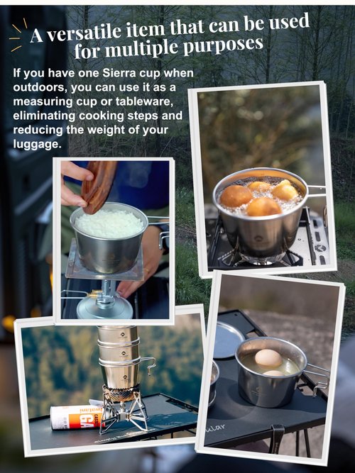 CAMPINGMOON Deep Sierra Cup 600ml Outdoor Camping Stainless Steel Sierra Cup Deep S369