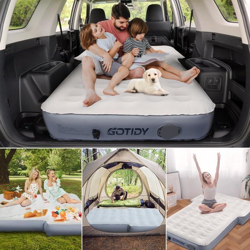 GOTIDY Car Air Mattress with Built in Pump, Car Air Mattress Back Seat SUV, SUV Air Mattress Car Bed Camping for Jeep JK JL JKU JLU Unlimited 4 Door, 10inch Ultra Thick