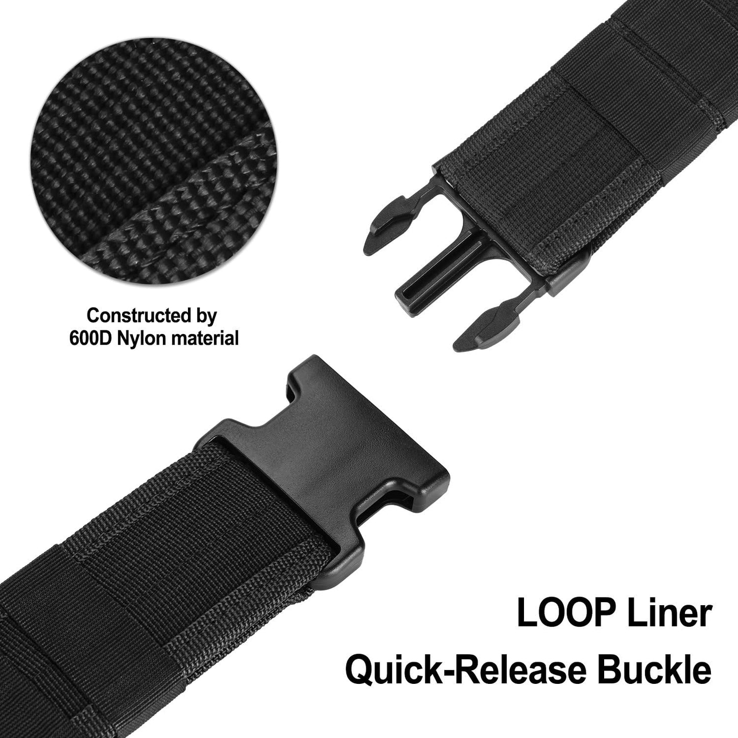 Tactical Nylon Belt for Police & Security - AGPTEK Combat Gear (Black)