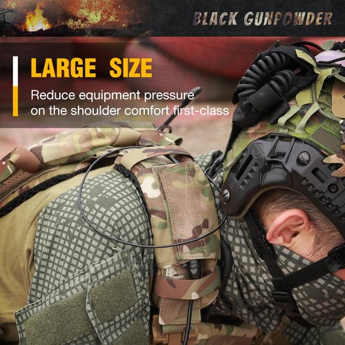 Black Gunpowder Tactical Shoulder Pads 3D Breathable Honeycomb Cooling Pads (MC Camo,1 Pair)