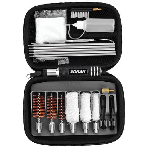 ZOHAN Shotgun Cleaning Kit for 12 20 410 Gauge, Shotgun Case 12 Gauge Shotgun Accessories with Empty Oil Bottle, a Total of 19 Pieces