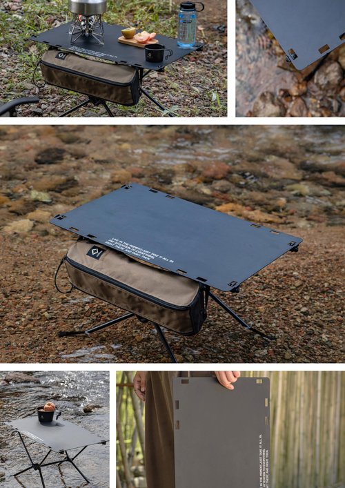 camping moon Hard Top Plate Aluminum Alloy for Tactical Table One Black T-510-TB