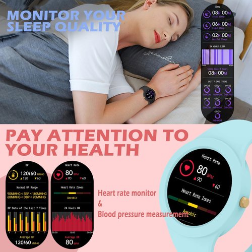 Yeforu Smart Watch for Women Ladies Smartwatch for Android iOS Phones Heart Rate Sleep Tracker Fitness Watch 123+ Sports Modes Pedometer Calorie Counter