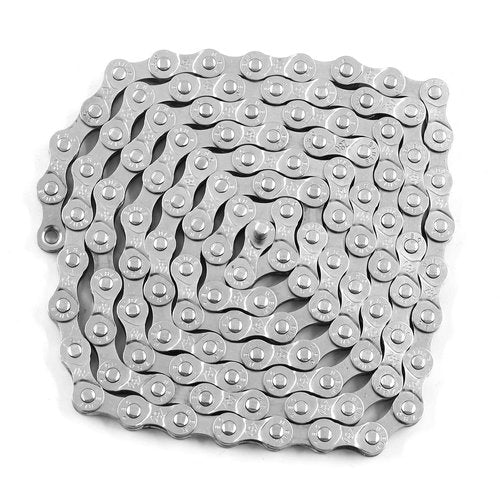 Waziaqoc 6/7/8 Speed Bike Chain 1/2 x 3/32 Inch 116 Links, Mountain Bike Chain, Metal Bicycle Chain, Silver