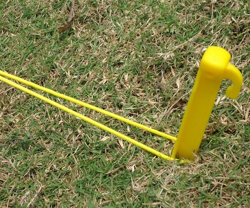 Heavy Duty 24pcs Plastic Tent Pegs, 9 225mm, Yellow