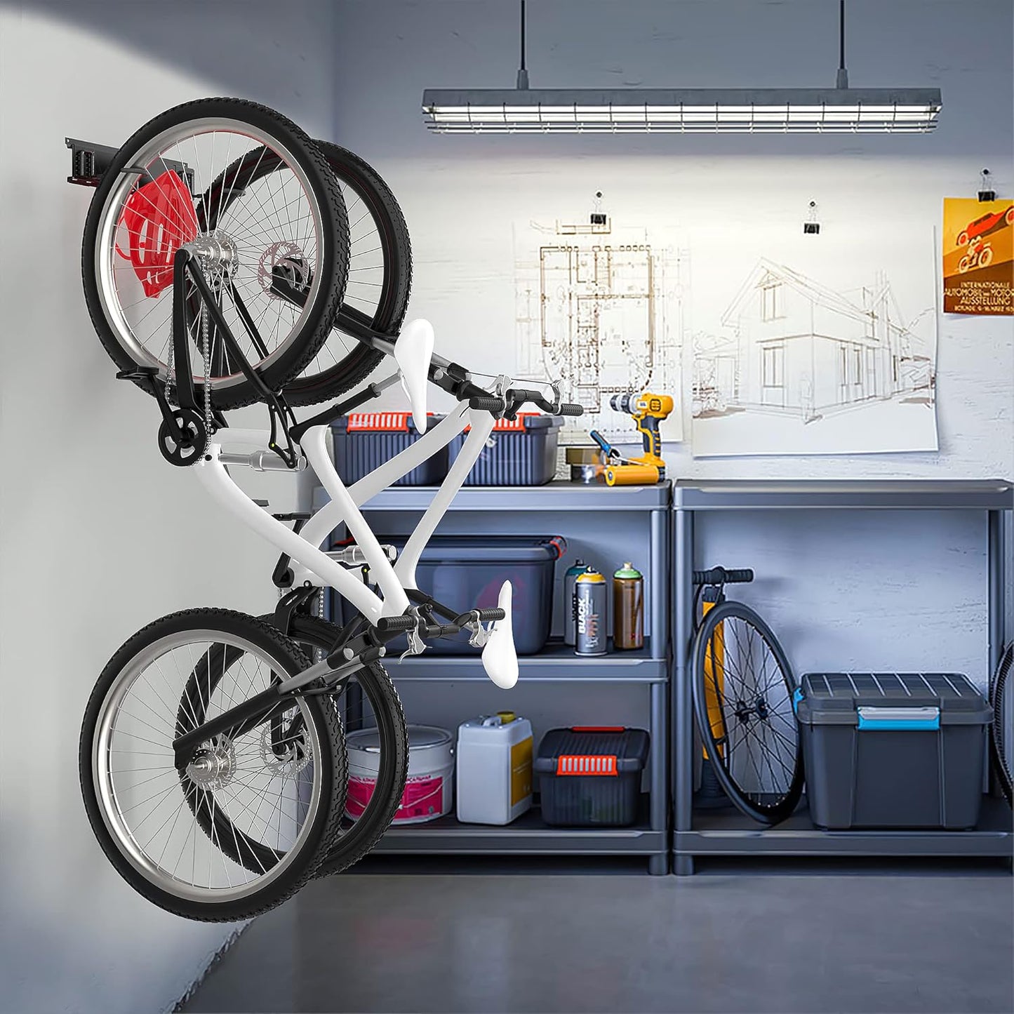 Ultrawall Stainless Steel Bike Storage Rack,6 Bike Storage Hanger Wall Mount for Home & Garage Holds Up to 300lbs, Black