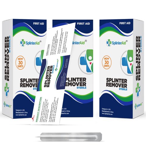SplinterAid Painless Splinter Removal Kit - 3 Pack | Pull Out Splinters Fast & Easy | Essential First Aid for Home, Travel, Camping, Hiking, Woodworking, DIY & Outdoor Adventures | No Tweezers Needed