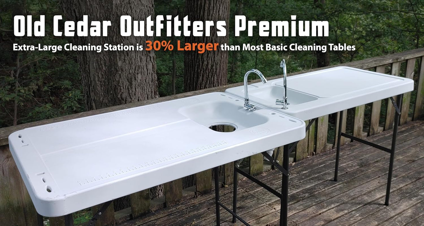 Old Cedar Outfitters Fish and Game Cleaning Table with Sink and Folding Legs