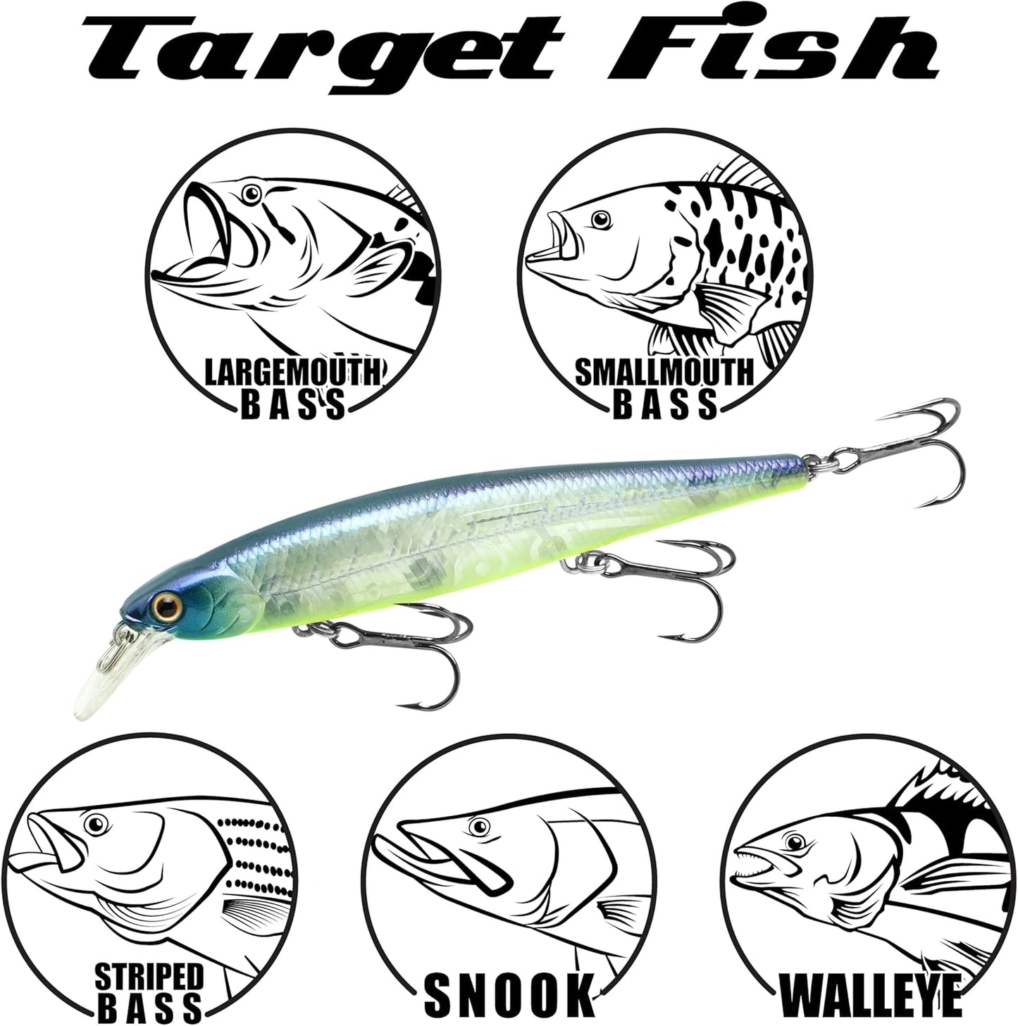 LUCKY CRAFT Slender Pointer 97MR, Freshwater Lake Bass Fishing Lure, Jerkbait, Smallmouth, Walleye, Suspending, Tournament Winning, Perfect Wobbling, Fishing Gear, Fishing Accessories, Fishing Tackle
