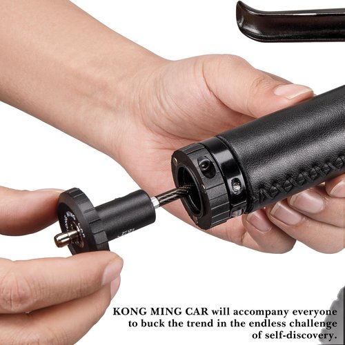 KONG MING CAR Bike Cable Lock - Handlebar End Lock fit Mountain Bike Bars - Bike Cable Chain Lock Bicycle Helmet Lock Anti Theft, GLOSSY BLACK