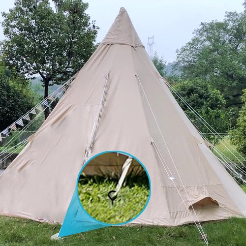 Sage Max Ground Anchors - 4X Heavy Duty Screw in Earth Stakes with 4 Hook Clips, 1 Drill Bit Piece - Fully Welded Trampoline Stakes with Wider Spiral - Shed Anchor Kit for Tent, Swings, and More