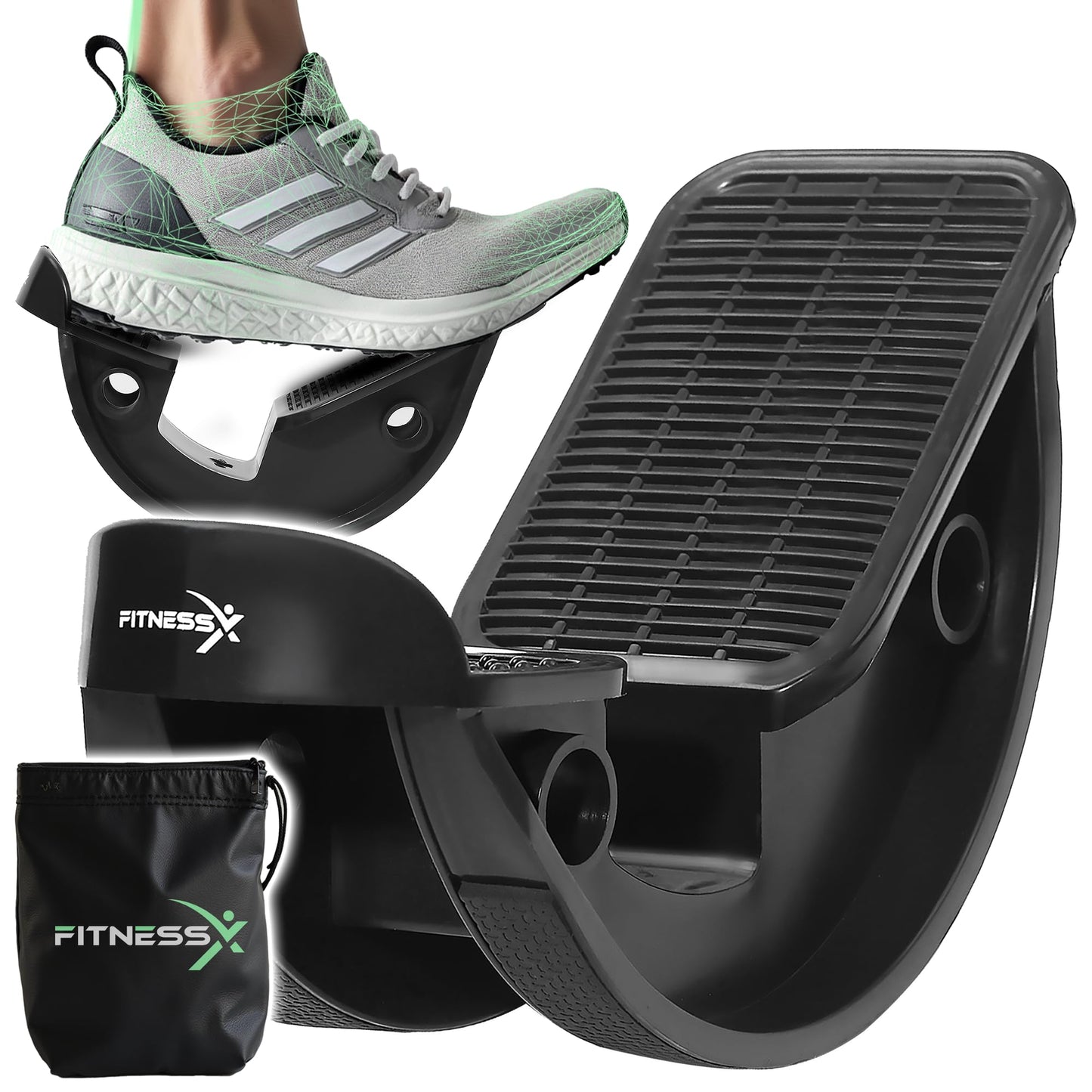 FitnessX Foot Rocker, Durable Calf Stretcher for Achilles Tendon Relief, Plantar Fasciitis Recovery, and Ankle Pain Support, Calf Exerciser, Foot Stretcher Strengthener, Non-Slip Design for Home, Gym