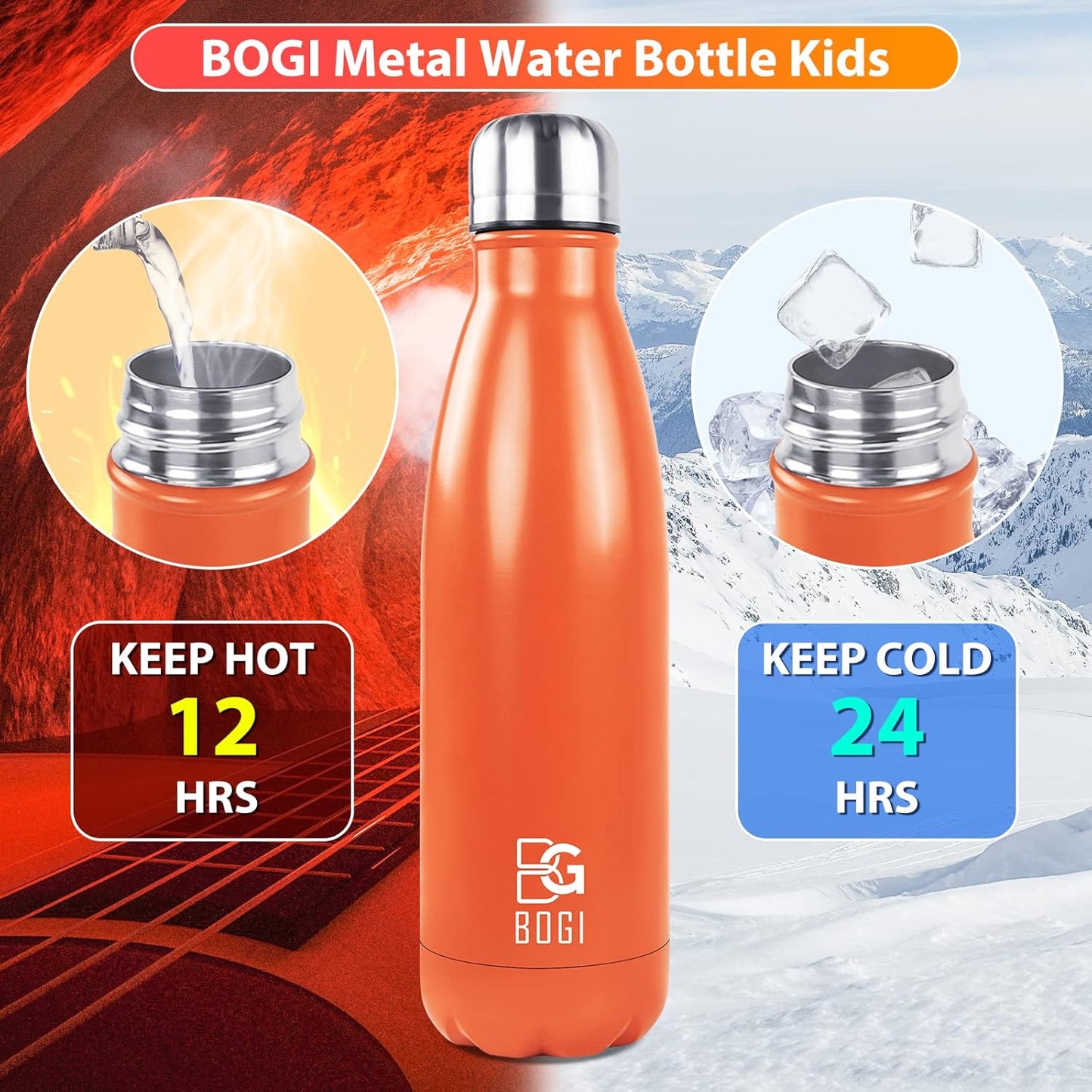 17oz Insulated Stainless Steel Water Bottle | Leak-Proof | Hot Pink for Outdoor Sports