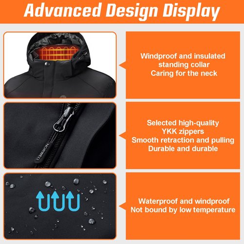 Norwell Women and Girls Heated Jacket Hood with Battery Pack, Women Hand Warmer with Pocket Winter Warm Heated Jackets(XXL)