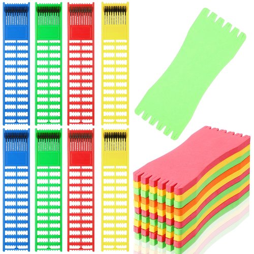 VercanMonth 18 Pcs Fishing Hook Organizer Set 8 Multicolored Fishing Leader Holder and 10 Foam Line Holder Organizer