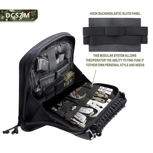 DCSZM Tactical Molle Admin Pouch,Utility EDC Pouch Organizer Modular Tool Pouch of Double Layer Design Medical EMT Attachment Bag