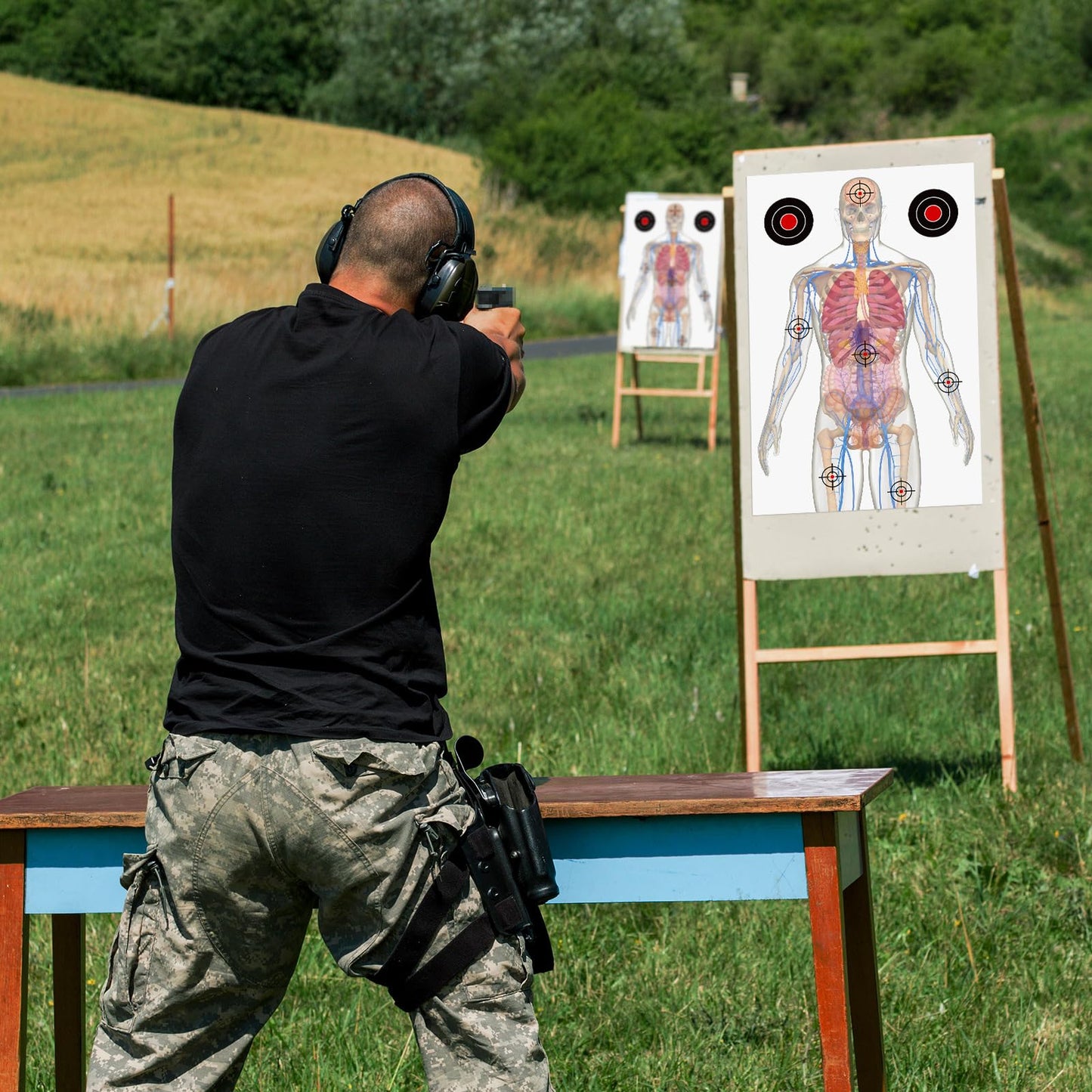 Hollowfly 12 x 18 Inch 50 Sheets Silhouette Paper Targets Medically Designed Gun Targets for Practice Range Anatomical Life Size Human Paper for Practice