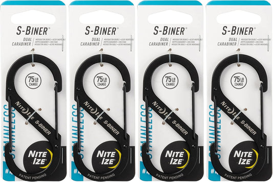 Nite Ize SB4-03-01 3.52" X 1.57" X 0.31" #4 Black S-Biner Dual Carabiner