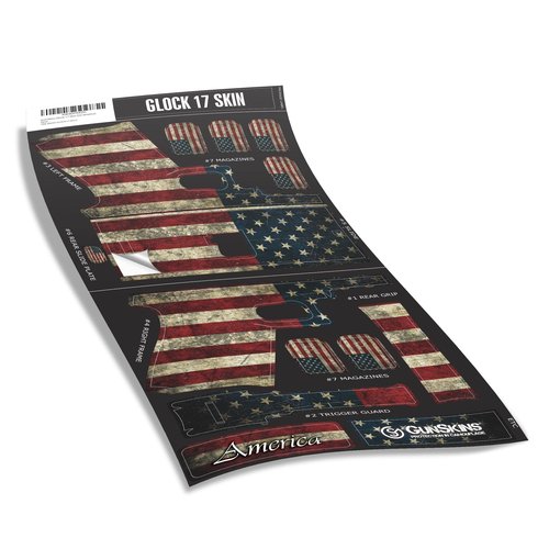 GunSkins Precut Pistol Skin for Glock 43 - Compatible with Airsoft AEG BB Gun - Vinyl Gun Wrap - Easy to Install - 100% Waterproof - Matte Finish - Made in USA - GS America