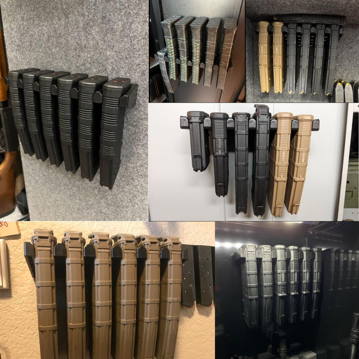 ABS Mag Holder|Magnetic PMAG Wall Mount for Gun Safe Locker Vechile and Wall AR Mag Storage|Home Magazine Storage Rack Fit Pmag Glock, Amend 2, Hexmags, MFTmags Magpul mag AR Magnetic Mag Holder