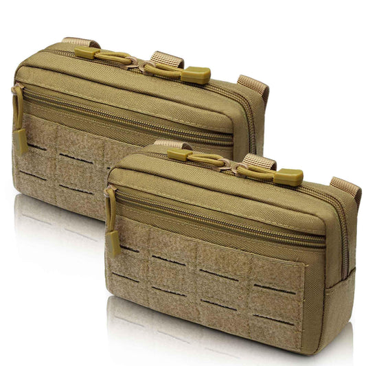 2 Pack Molle Pouches - Tactical Compact Water-Resistant Utility Admin Pouch for Vest Backpack Duty Belt Tactical Vests