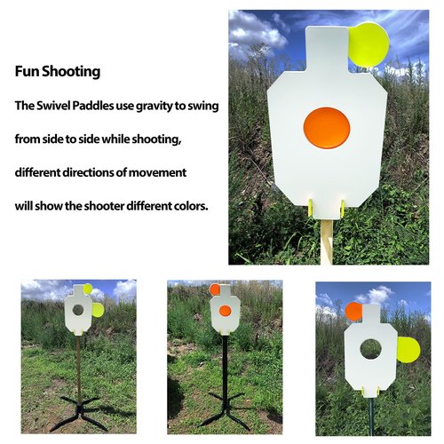 Highwild AR500 Steel Hostage Target 12" x 20" x 1/2" Armored Steel Bullseye Reactive IDPA Shooting Target with 2X4 T-Post Bracket