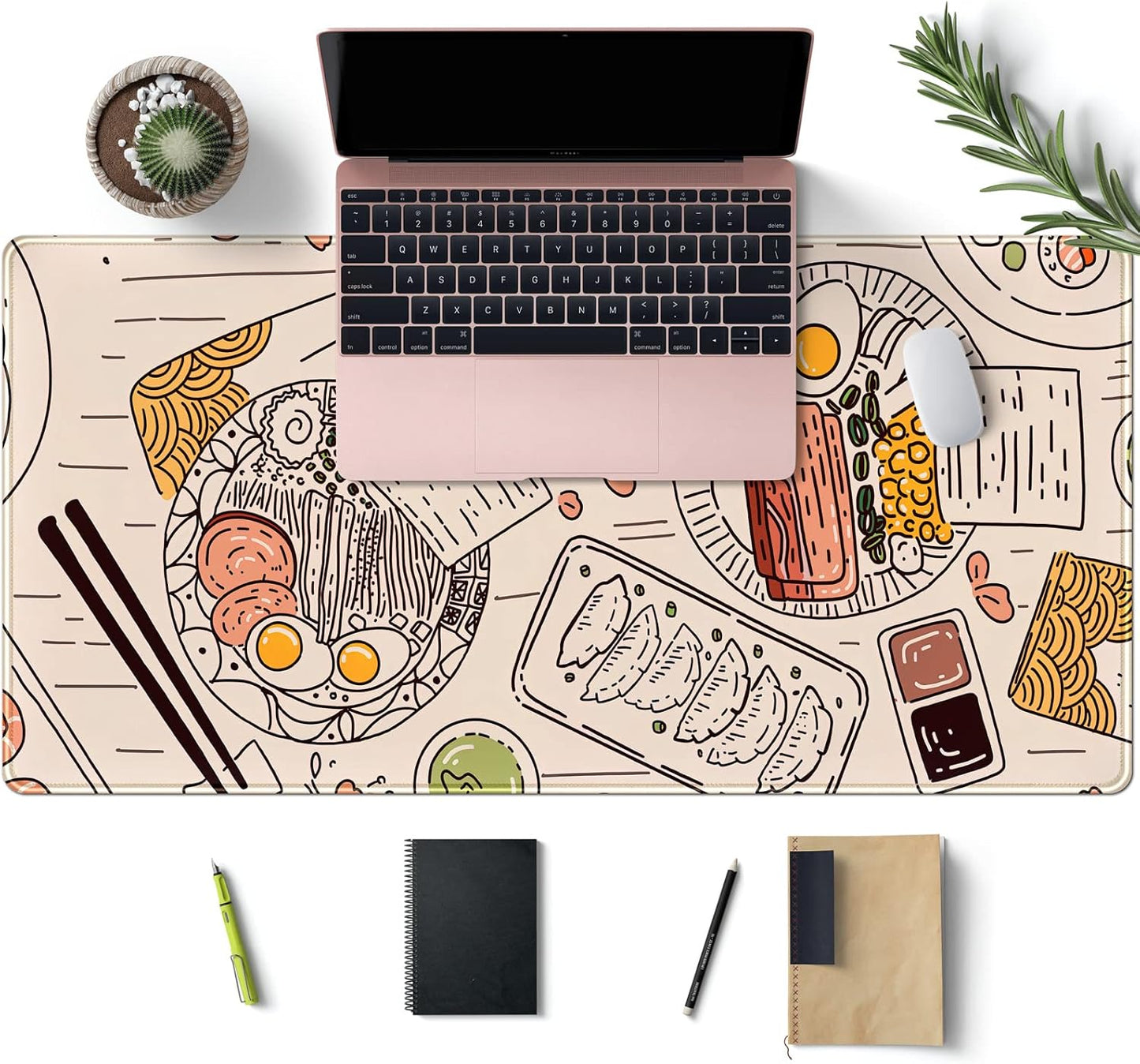 Japanese Desk Mat Riverside Full Moon Desk Pad Black Red Large Mouse Pad Gaming Mousepad Extended XXL Keyboard Pad 31.5 x 15.7 in Laptop Computer Mouse Keyboard Mat for Office Desk Decor