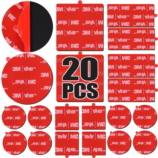 16 Pack 3M VHB 5952 Foam Tape, Double-Sided Heavy Duty Mounting Tape – 1 Inch & 2 Inch, Square, Rectangle & Round Shapes, Waterproof & Heat Resistant, for Car, Home Decor & Outdoor Use