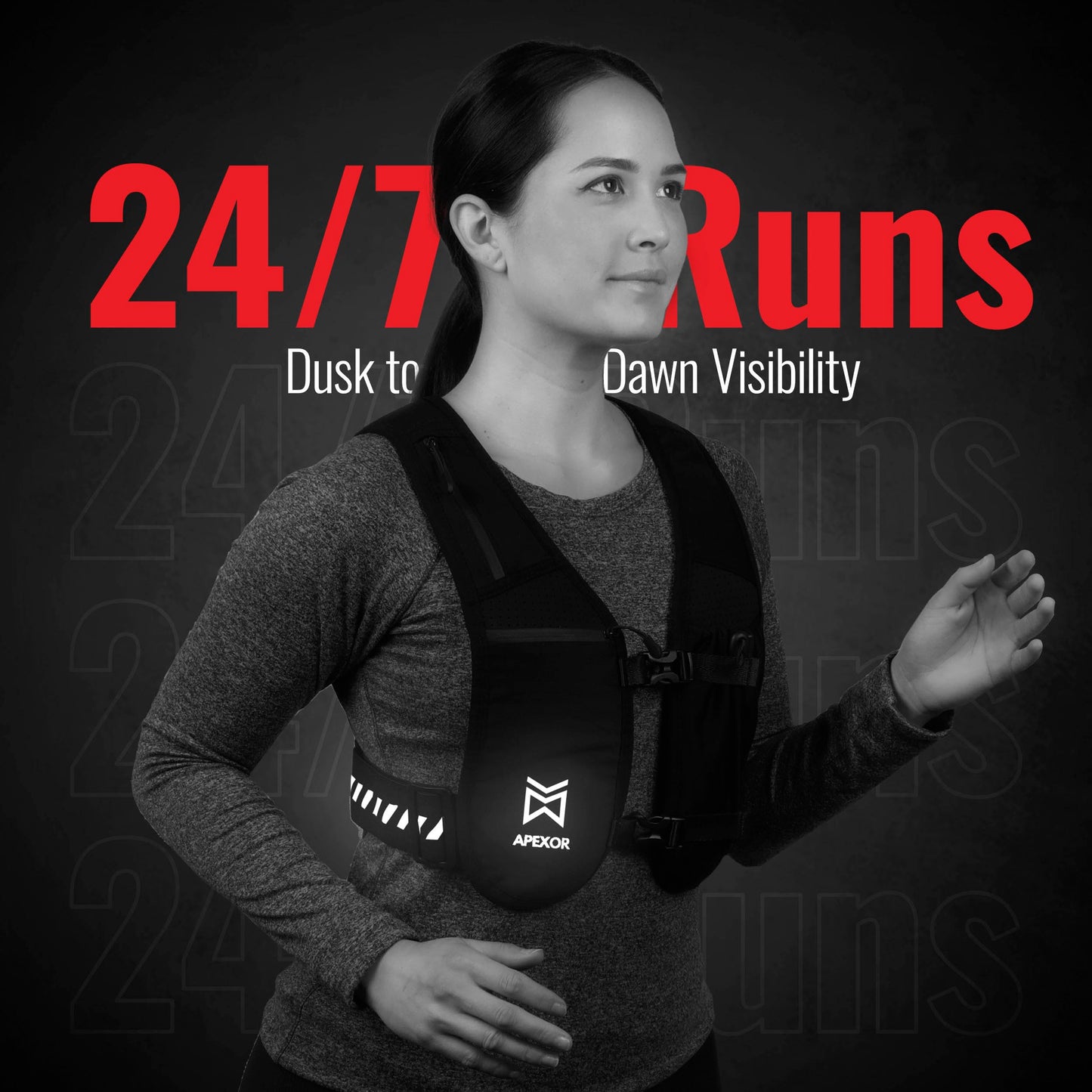 APEXOR Running Phone Holder Vest With Water Bottle | Reflective With 5 Pockets | Adjustable Waist and Chest Band | Waterproof | Lightweight | for Men and Women