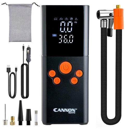 Cannon Sports Multi-Purpose Electric Ball Pump – 150 PSI Portable Air Compressor – Rechargeable Fast Air Pump with LED Light for Basketball, Football, Soccer, Volleyball, All Sports Balls & Tires