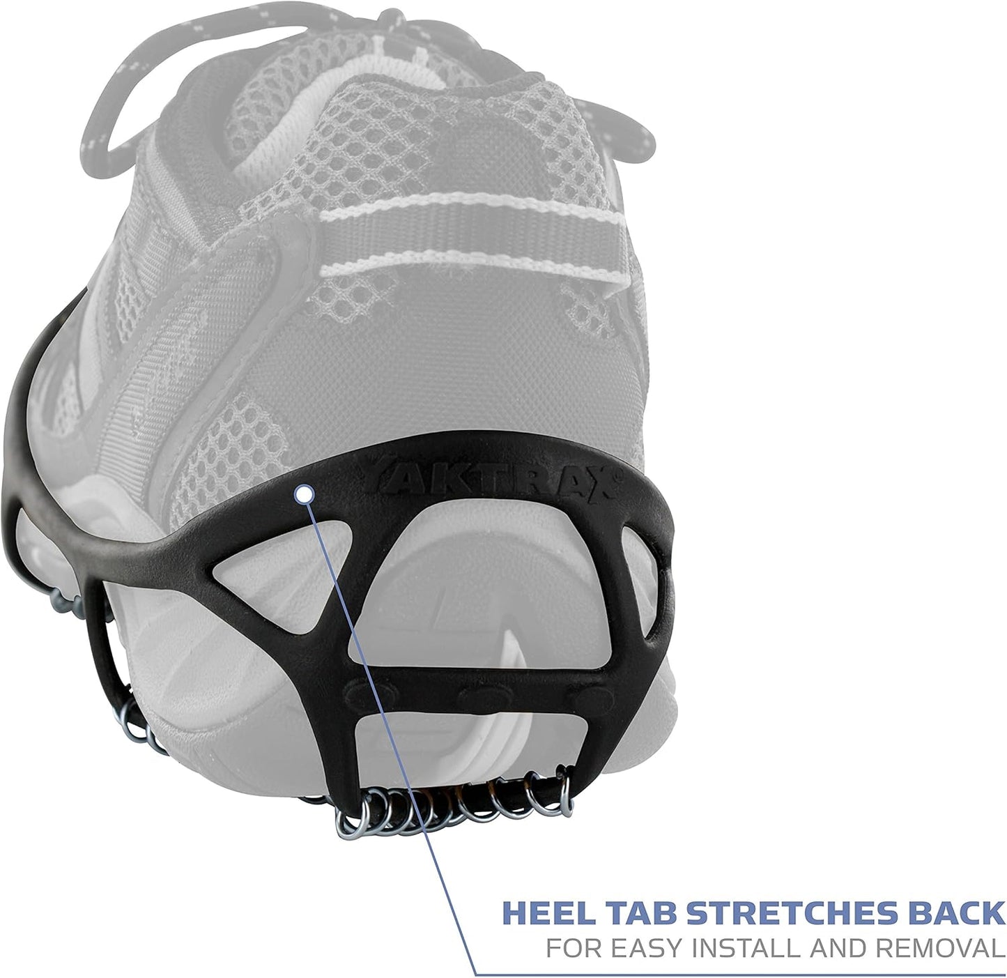 Yaktrax Walker Traction Cleats for Snow and Ice, Black, Medium